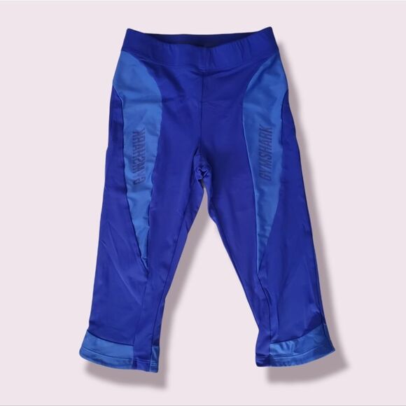 Gymshark Pants - Gymshark | EUC Royal Blue Spellout Capri Leggings Size L
